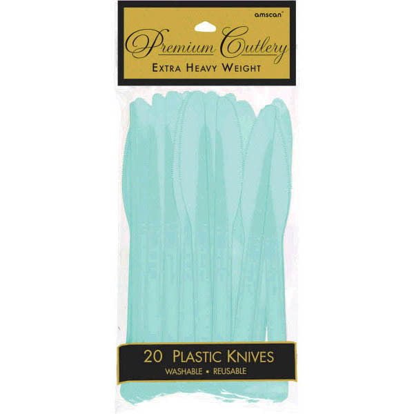 Couteaux De Plastique Premium (20) - TurquoiseParty Shop