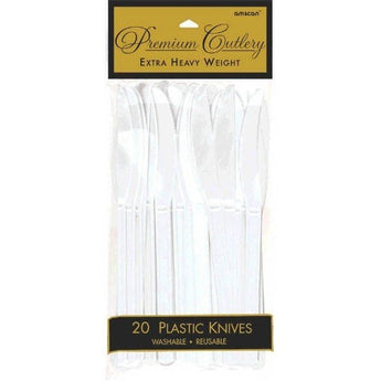 Couteux De Plastique Premium (20) - Blanc - Party Shop