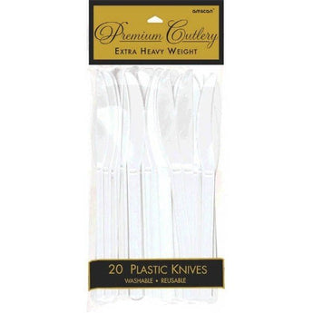 Couteux De Plastique Premium (20) - Blanc Party Shop