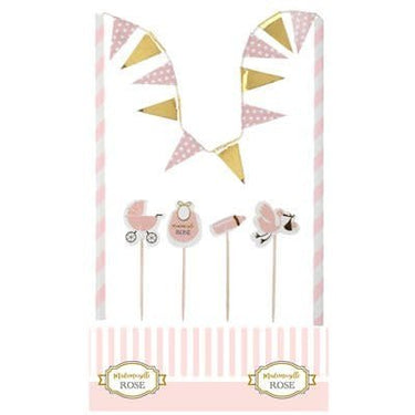 Santex - Déco De Gâteau Baby Shower Rose - Party Shop