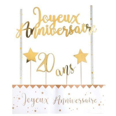 Santex - Déco De Gâteau Or 20 Ans - Party Shop