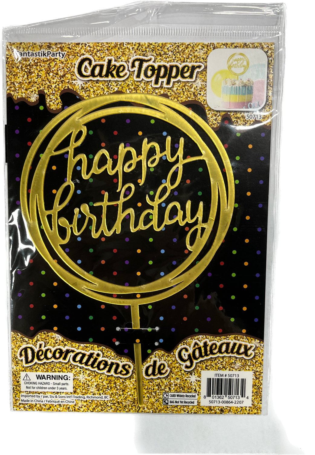 Décoration À Gateau Or - Happy Birthday Party Shop