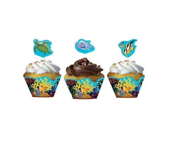 Decorations A Petits Gateaux Sous L'Ocean (12) - Party Shop