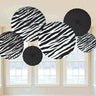 Amscan - Décorations Éventails Suspendus - Zebrés (6) - Party Shop
