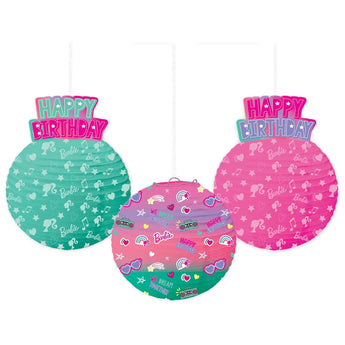 Décorations Lanternes (3) - Happy Birthday Barbie Party Shop