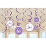 Amscan - Décorations Suspendues (12) - "Love" Lilas - Party Shop