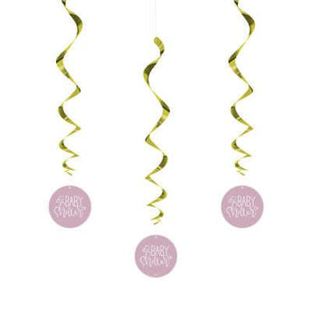 Décorations Suspendues (3) Baby Shower - Coeurs Rose Party Shop