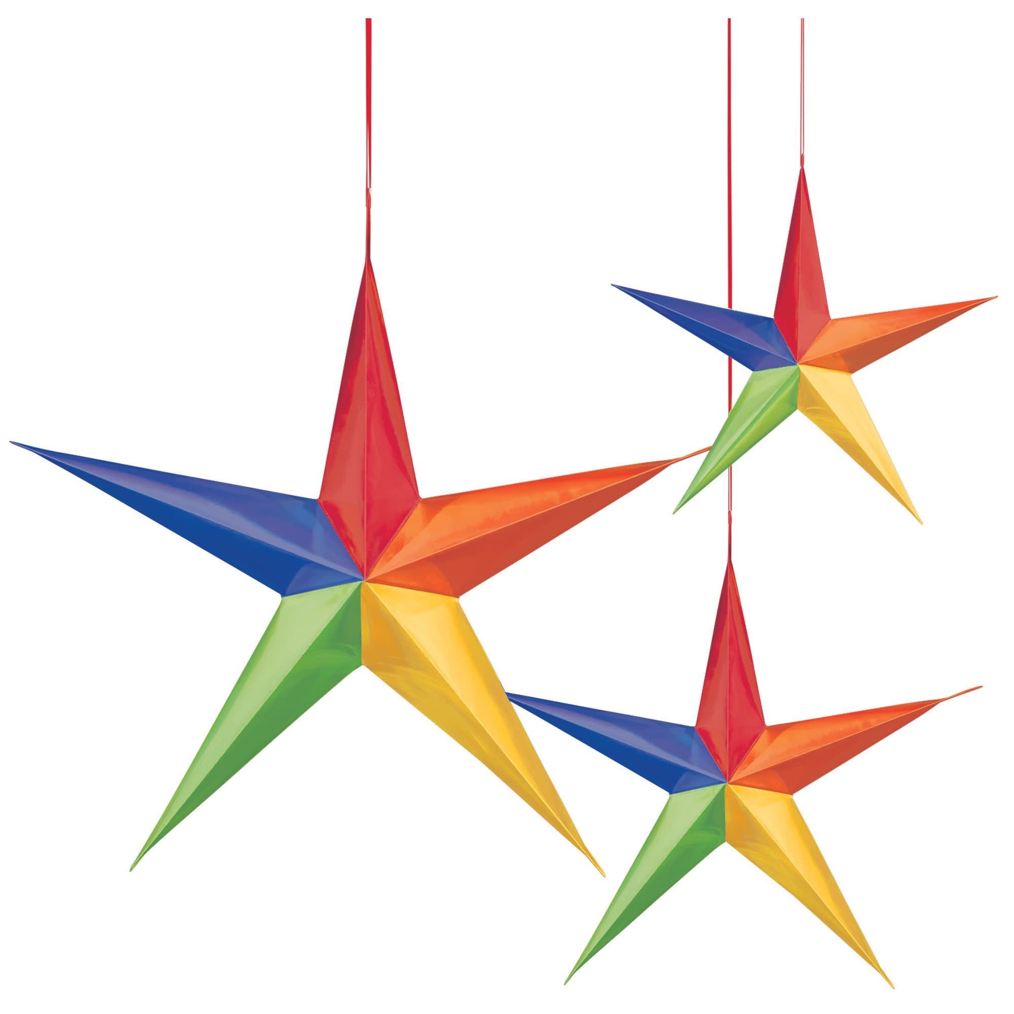 Décorations Suspendues Étoiles (3) - MulticoloreParty Shop