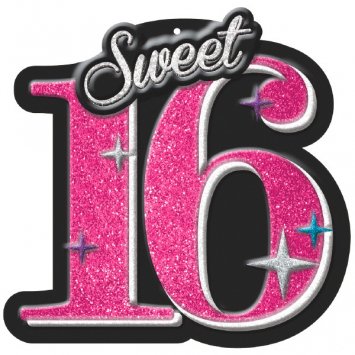 Découpage Scintillant 14" - 16 Sweet Sixteen Party Shop