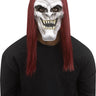 Scary demon vampire mask with fangs and realistic details – adult size Halloween costume accessory - Funworld - Party Shop
