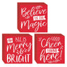Amscan - Écriteau Forme De Blocs (3) De Noël (3 1/2" X 3 1/2") - Party Shop