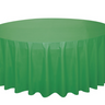 Emerald green 84-inch round plastic tablecloth – perfect disposable table cover for birthdays, weddings, BBQs, baby showers, and nature-themed Halloween parties. - Party Shop - Unique