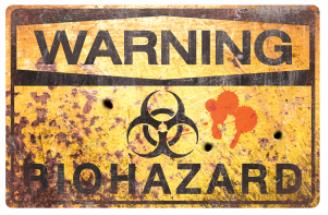 Enseigne De Métal - Warning Biohazard Party Shop