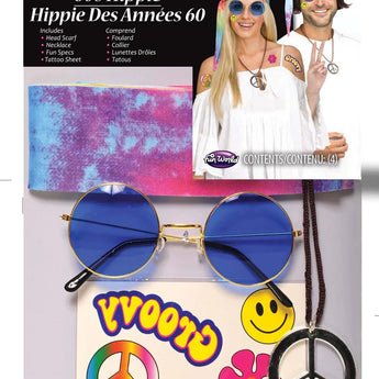 Ensemble D'Accessoires Thématique - Hippie 60'S Party Shop