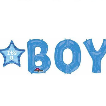 Ensemble De Ballons Mylar Supershape ''It'S A Boy'' Bleu Party Shop
