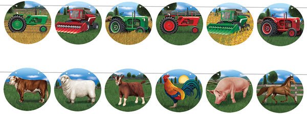 Ensemble De Banderole ''Tracteur & Animeaux De La Ferme'' Party Shop