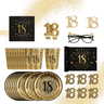 Santex - Ensemble de Décorations de Fête - Noir et Or - 18 ans - Party Shop