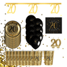 Santex - Ensemble de Décorations de Fête - Noir et Or - 20 ans STD - Party Shop