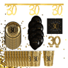 Santex - Ensemble de Décorations de Fête - Noir et Or - 30 ans STD - Party Shop