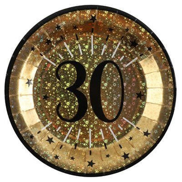 Santex - Ensemble de Décorations de Fête - Noir et Or - 30 ans STD - Party Shop