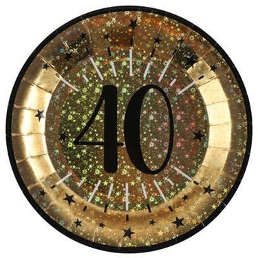 Santex - Ensemble de Décorations de Fête - Noir et Or - 40 ans STD - Party Shop