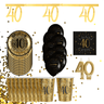 Santex - Ensemble de Décorations de Fête - Noir et Or - 40 ans STD - Party Shop