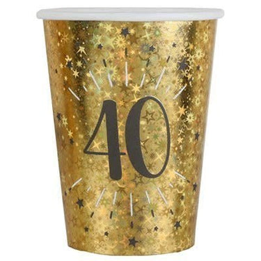 Santex - Ensemble de Décorations de Fête - Noir et Or - 40 ans - Party Shop