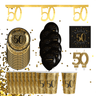Santex - Ensemble de Décorations de Fête - Noir et Or - 50 ans STD - Party Shop