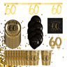 Santex - Ensemble de Décorations de Fête - Noir et Or - 60 ans STD - Party Shop