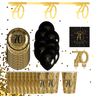 Santex - Ensemble de Décorations de Fête - Noir et Or - 70 ans STD - Party Shop