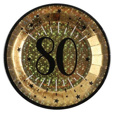 Santex - Ensemble de Décorations de Fête - Noir et Or - 80 ans STD - Party Shop