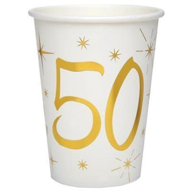 Santex - Ensemble de décorations de Fête - Or et Blanc - 50 ans - Party Shop