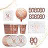 Santex - Ensemble de Décorations de Fête - Rose Gold - 80 ans - Party Shop