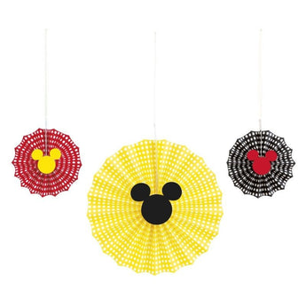 Ensemble De Décorations En Éventail (3Pc) - Mickey Mouse Party Shop