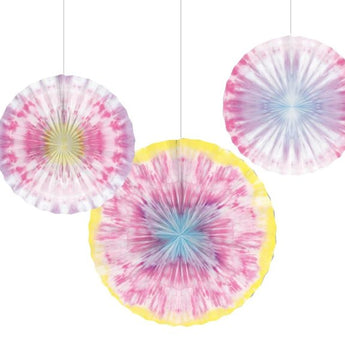 Éventails En Papier (3) - Tie Dye - Party Shop