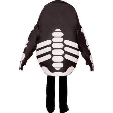 Child wearing official Fall Guys Skelly costume – includes tunic and support ring, fits up to size 14, perfect for Halloween or gaming-themed events - Inspirit - Party Shop