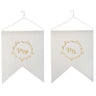 Santex - Fanions Just Married Métallisé Or 20 X 30 X 22 Cm (2) - Party Shop