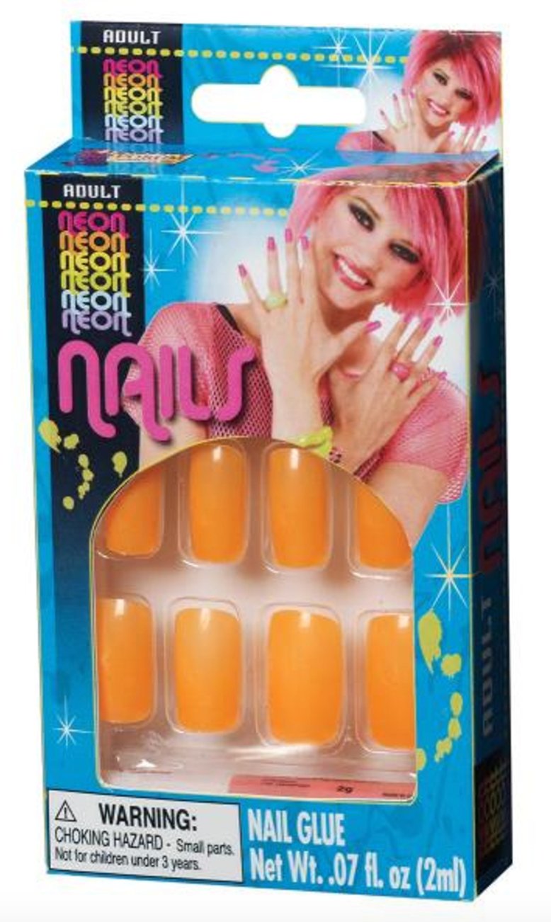 Faux Ongles Années 80 - Orange Party Shop