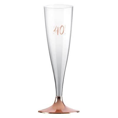Flûtes À Champagne Rose Gold 40 Ans (6) Party Shop