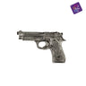 Foam pistol grey 20 cm toy gun prop. Safe and realistic costume accessory for police, gangster, cowboy or detective outfits. Perfect for Halloween or cosplay. - MOM - Party Shop