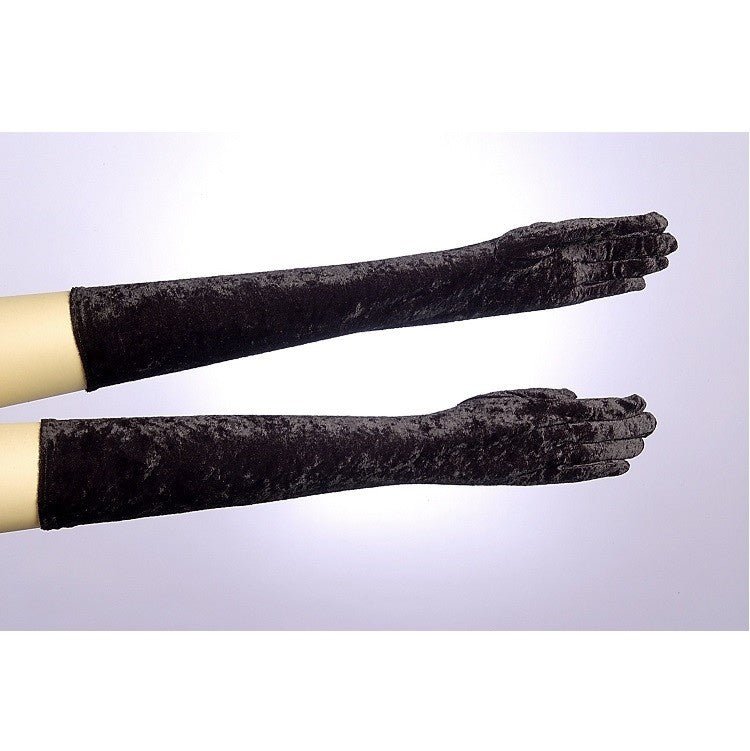 Gants Long De Velour Noir Party Shop