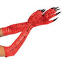 Leg Avenue - Gants Rouge Avec Griffe Et Pierres - Party Shop