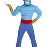 Genie adult costume with muscle jumpsuit and EVA mask – perfect for Halloween, Disney-themed parties, or cosplay events partyshop