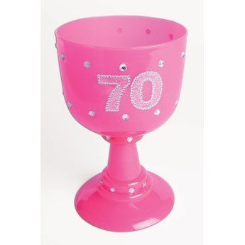 Gobelet Géant Rose - 70 Ans Party Shop