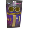 Gold Disco Party Costume Kit with rhinestone sunglasses, glitter earrings, headband, bracelet and scarf – perfect for 70s disco, Halloween and New Year’s parties - KBW Global - Party shop