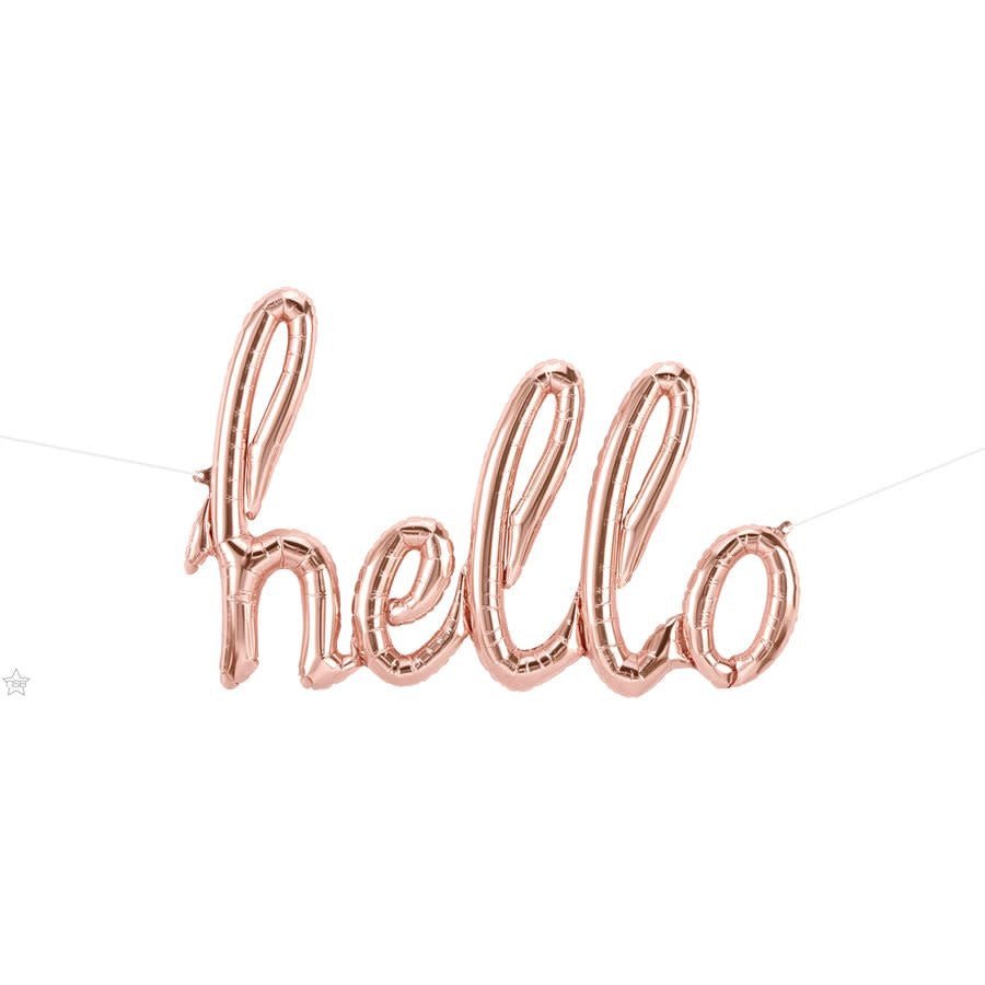 Guirlande De Ballons 30Po X 20Po Mylar Hello Rose Gold Party Shop