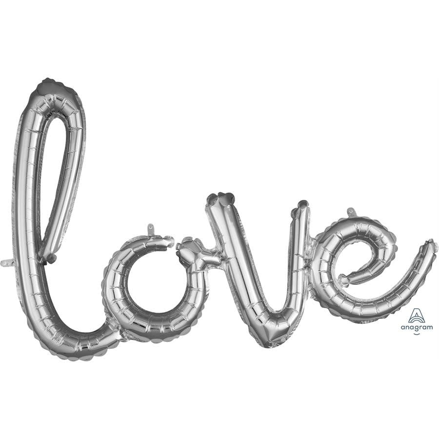 Guirlande De Ballons 30Po X 22Po Mylar Love Argent Party Shop