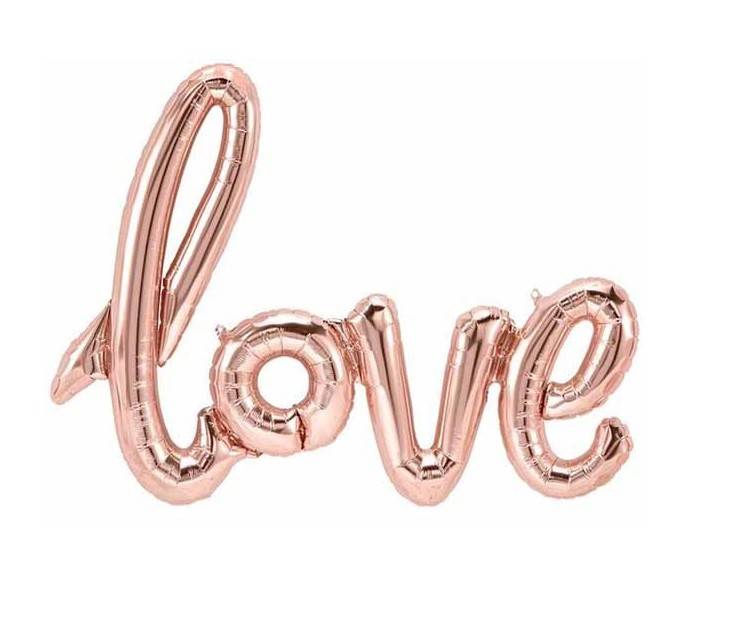 Guirlande De Ballons 30Po X 22Po Mylar Love Rosegold Party Shop