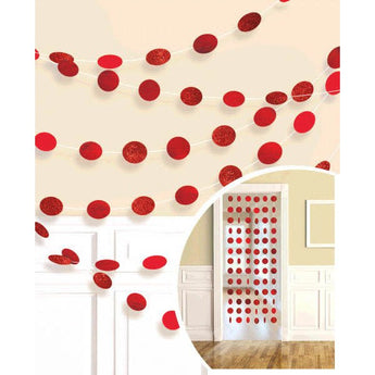 Guirlande De Rond Scintillants (6) - Rouge Party Shop