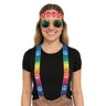 KBW Global - Hippie costume kit with rainbow peace sign suspenders, headband and retro sunglasses – 60s outfit for Halloween, music festivals or themed parties – Party Shop